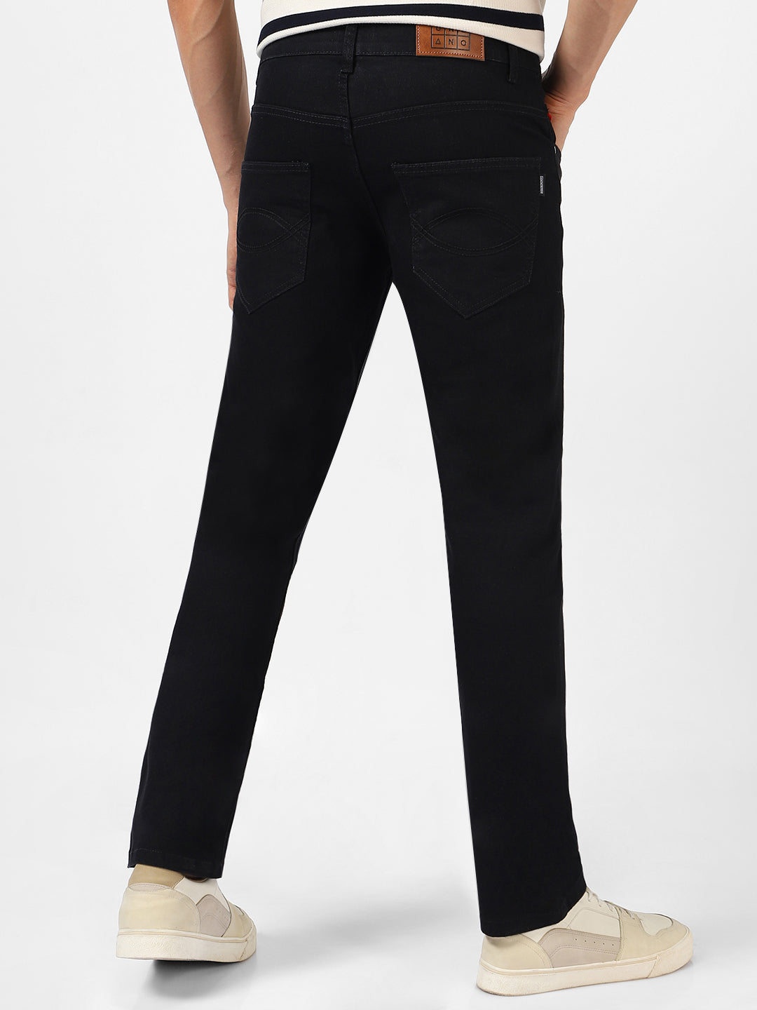 Men's Black Washed Bootcut Jeans Stretchable