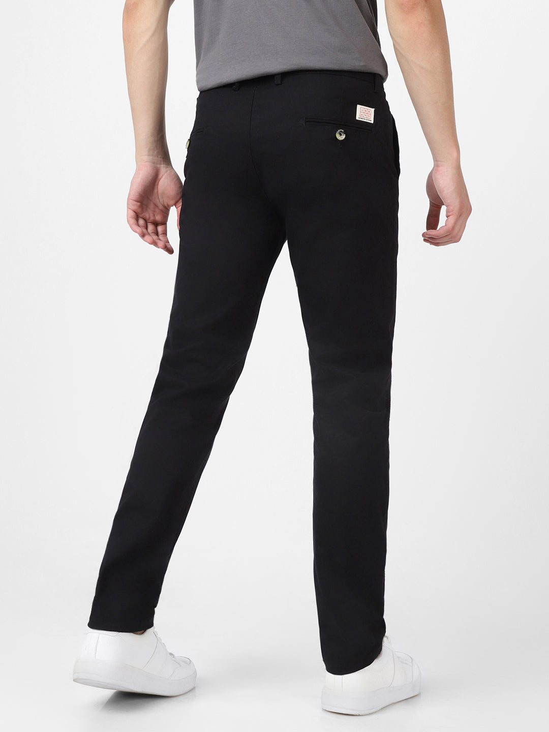 Men's Black Slim Fit Stretchable Casual Chinos