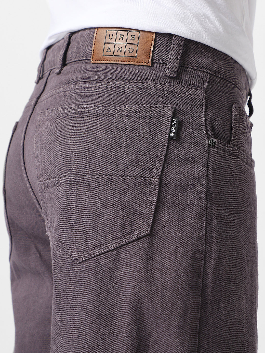 Men's Purple Loose Fit Washed Jeans Non-Stretchable