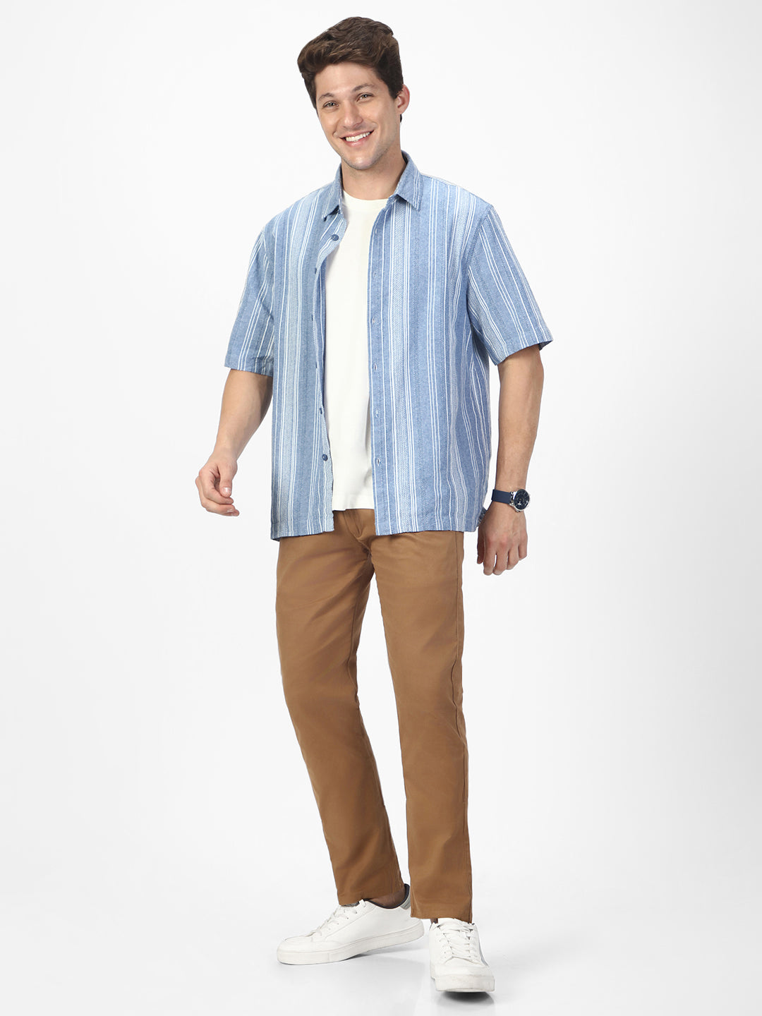 Men's Dark Khaki Slim Fit Casual Trouser