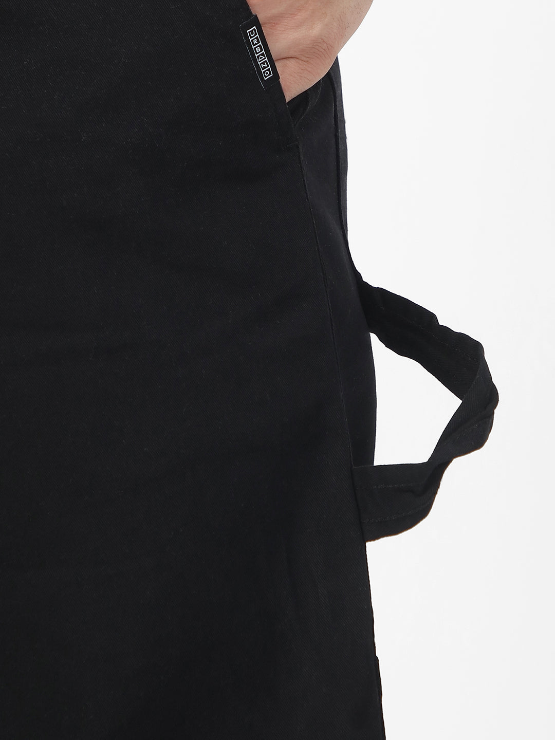 Men's Black Loose Baggy Fit Solid Carpenter Trouser Pant with 5 Pockets Non-Stretchable